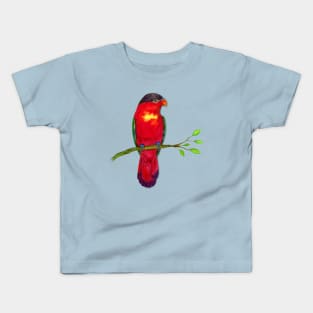 Purple naped lory Watercolor Kids T-Shirt